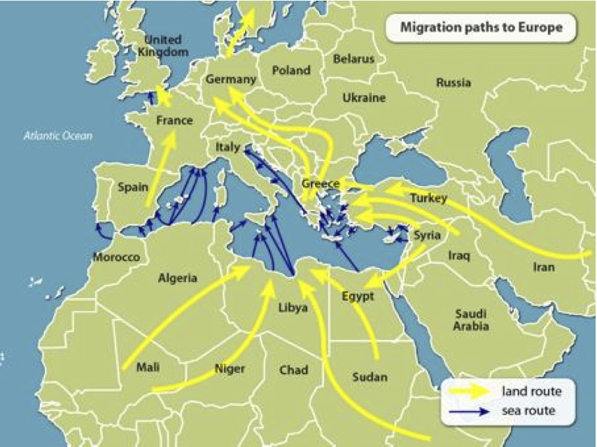 There is no escaping the fact that Europe must be ready to cope with about 1 million immigrants from the South each year. This, however, equals only 0.2 per cent the EU’s population (source: macpixxel for GIS)